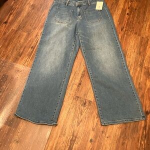 NWT Mid Rise Straight Wide Leg Jean by Nurture Size 12P
